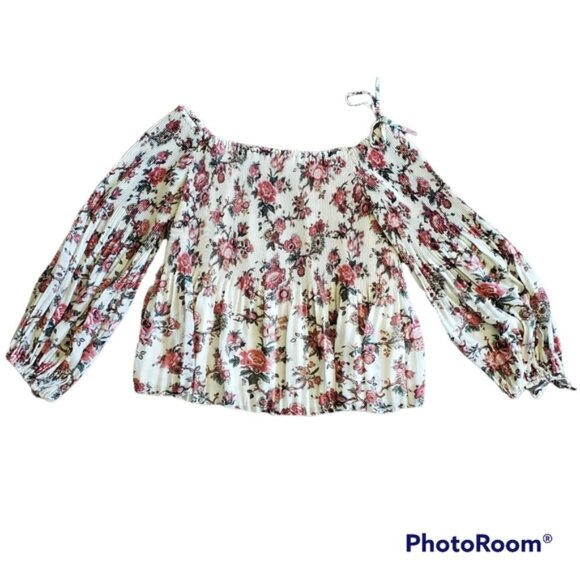 Aritzia Wilfred Talance Off-Shoulder Floral Blouse Size M - Picture 5 of 9